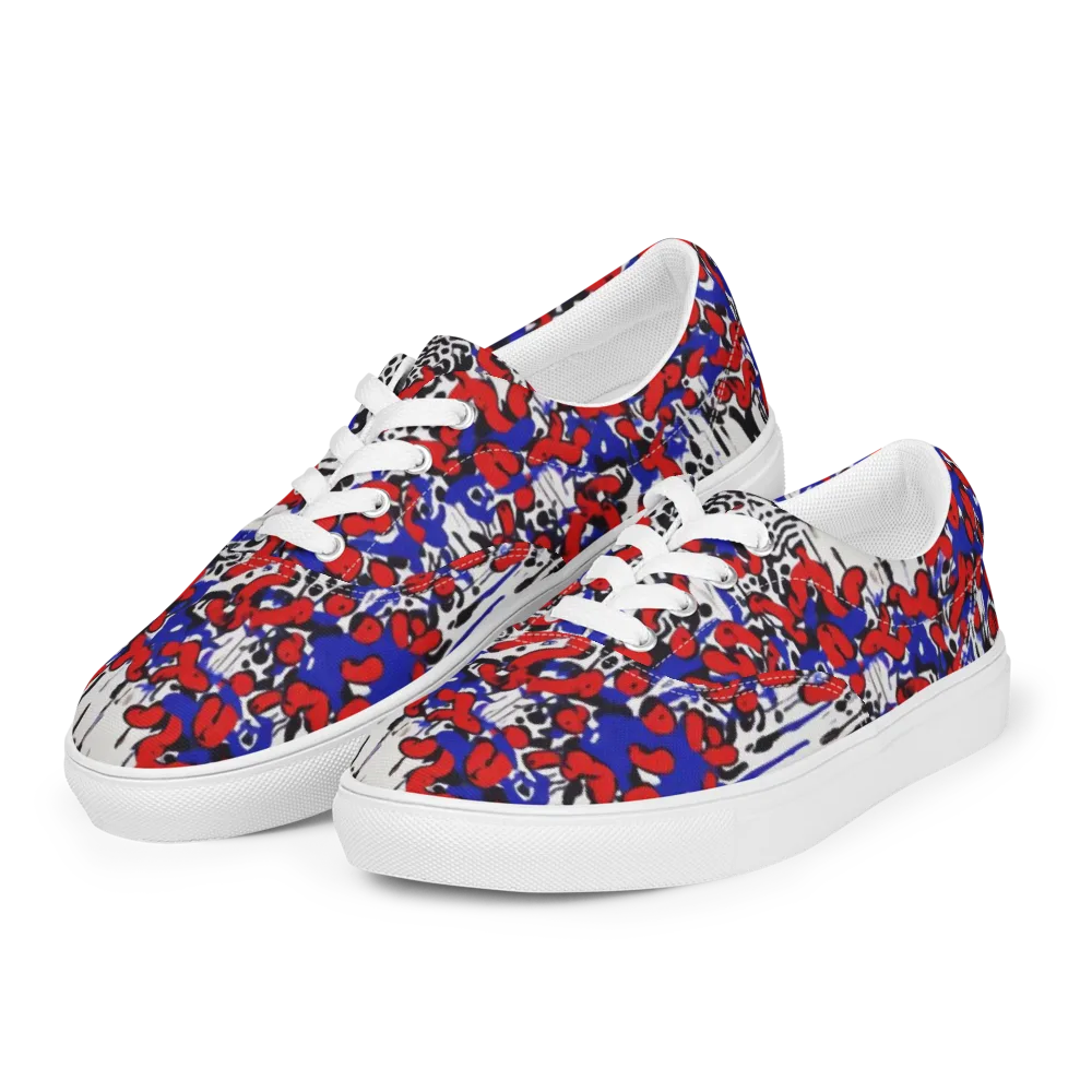 Redline Carnival on Men's Lace-Up Canvas Shoes — Left Front