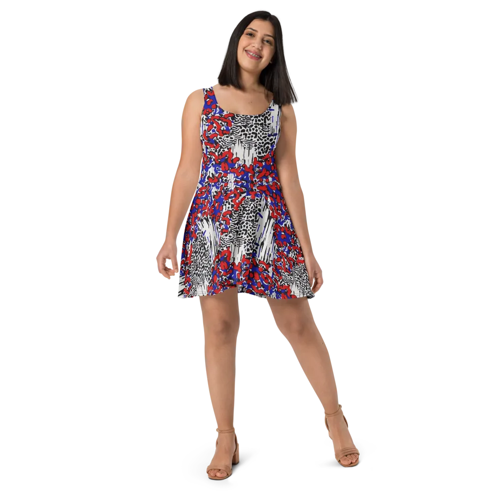 Redline Carnival on Skater Dress — Front