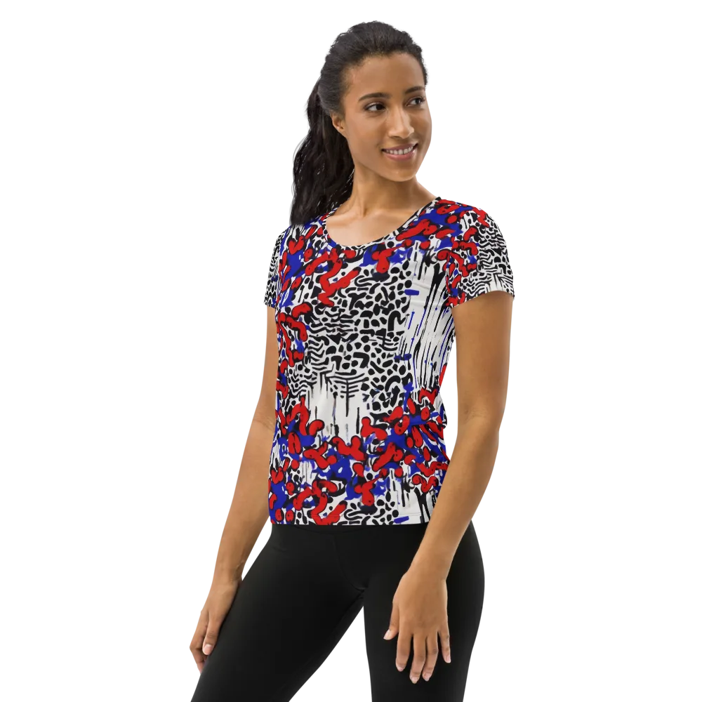 Redline Carnival on Women's Athletic T-Shirt — Left
