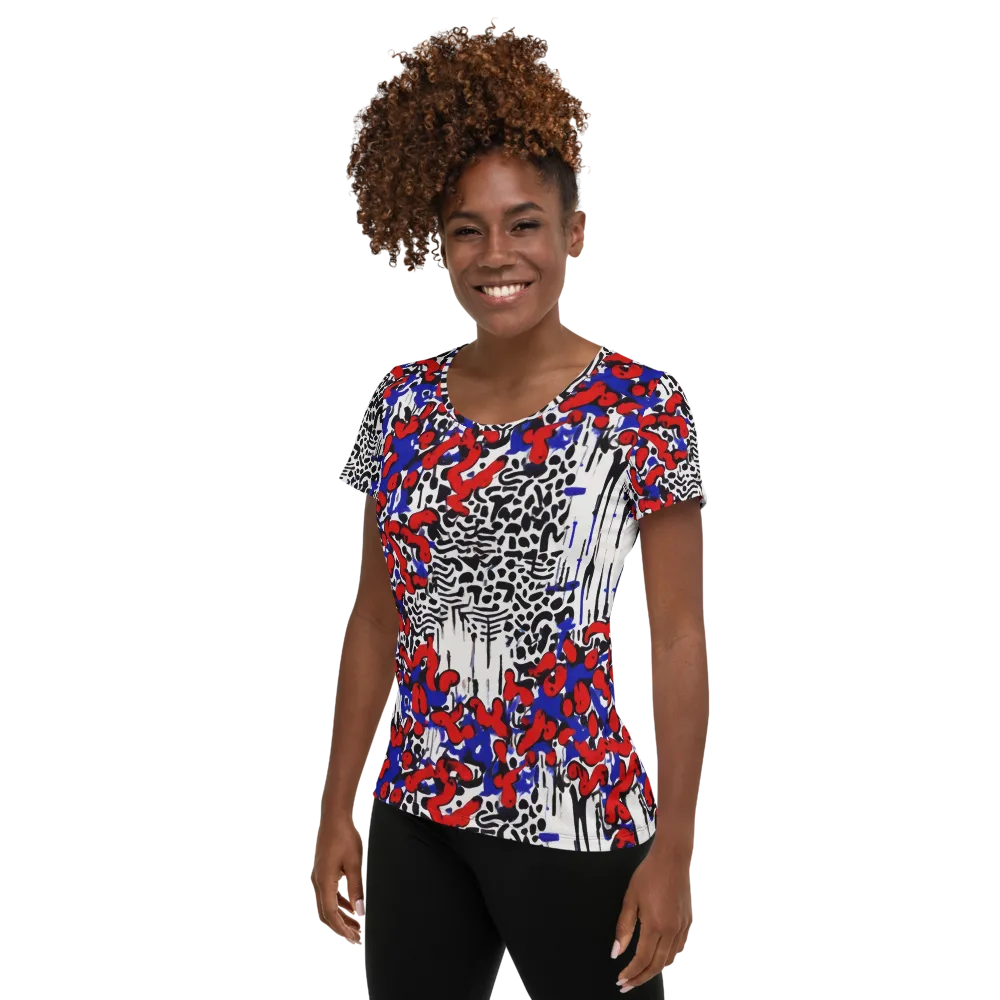 Redline Carnival on Women's Athletic T-Shirt — Left