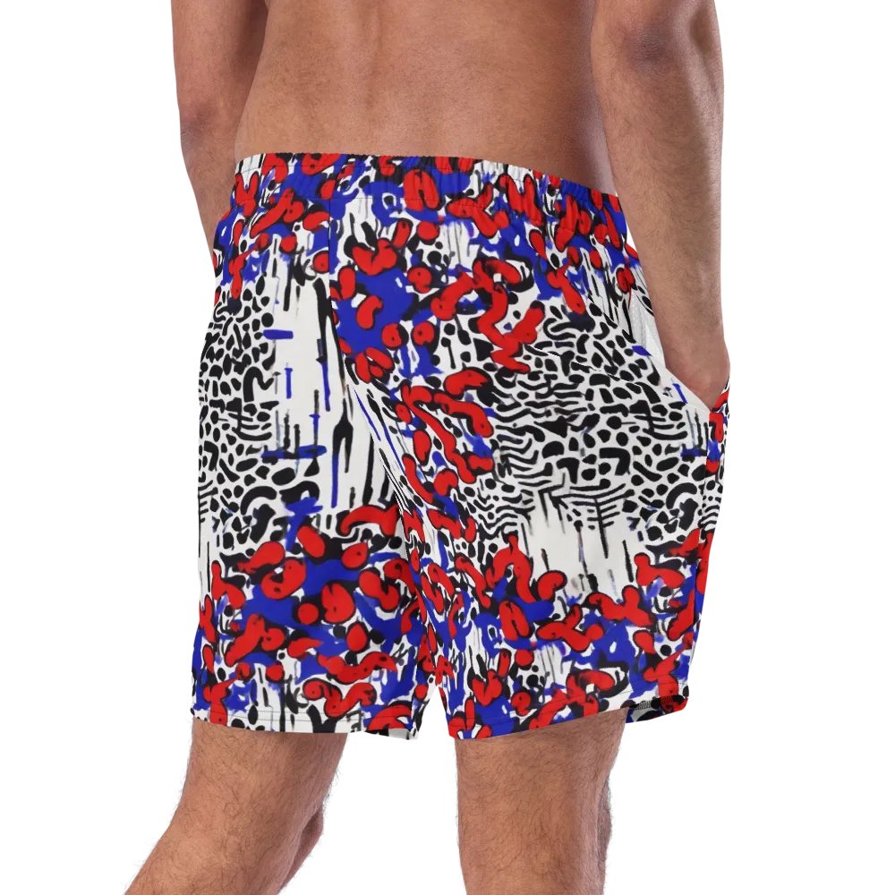 Redline Carnival on Swim Trunks — Right Back