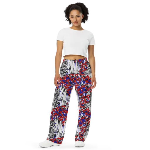 Redline Carnival on a Wide-Leg Pants