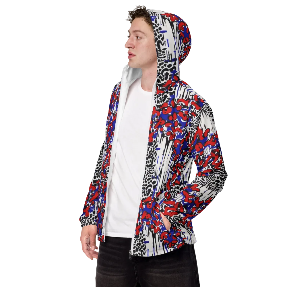 Redline Carnival on Men's Windbreaker — Left Front