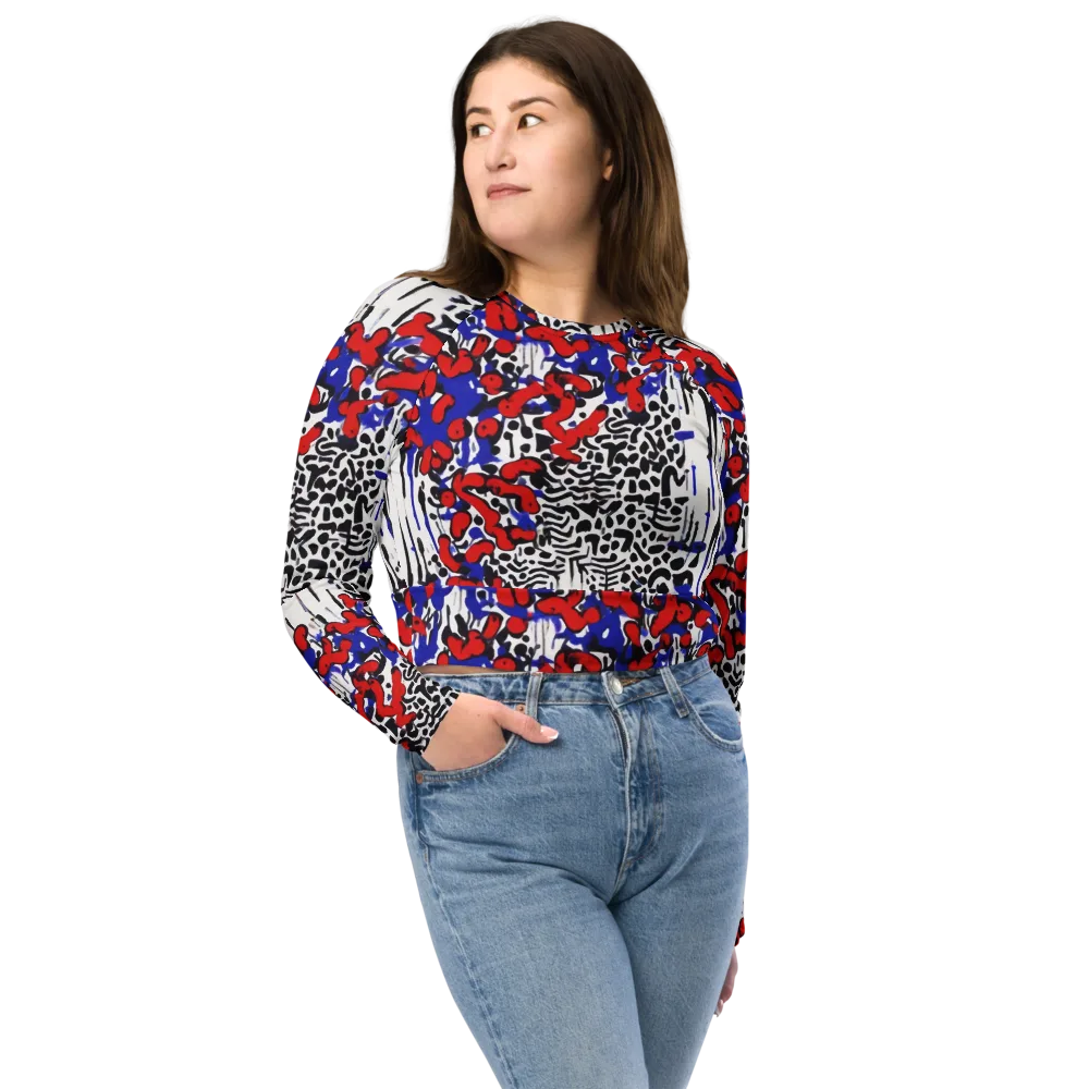 Redline Carnival on Long Sleeve Crop Top — Front