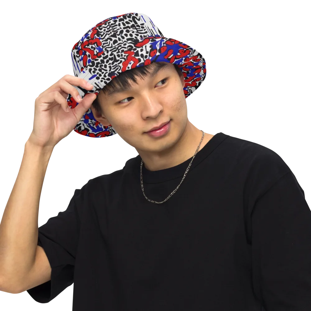Redline Carnival on Reversible Bucket Hat — Front Inside