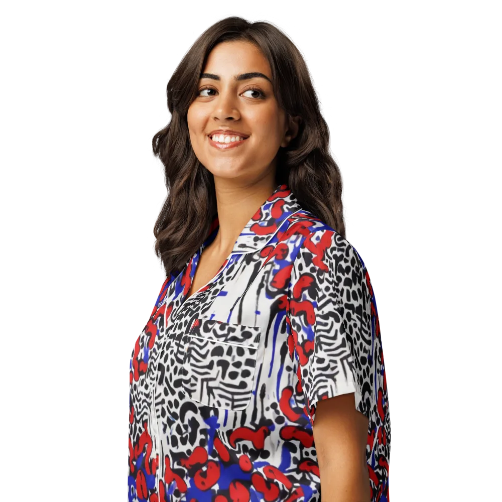 Redline Carnival on Women's Short Sleeve Pajama Top — Left Front