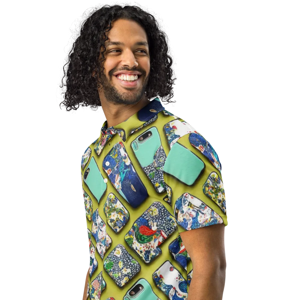 Neon Carryall on Men's Slim Fit Polo Shirt — Left Front