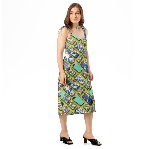 Neon Carryall on a Slip Dress