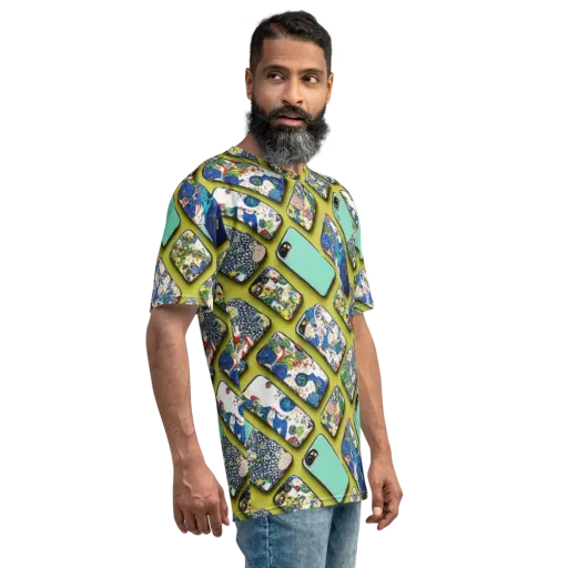 Neon Carryall on a Men's Crew Neck T-Shirt