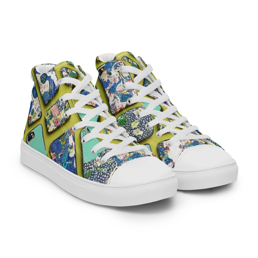 Neon Carryall on Men's High Top Canvas Shoes — Right Front