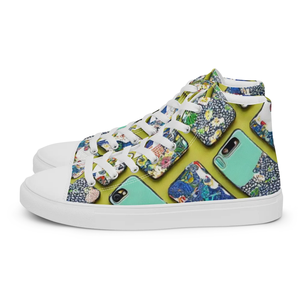 Neon Carryall on Men's High Top Canvas Shoes — Left