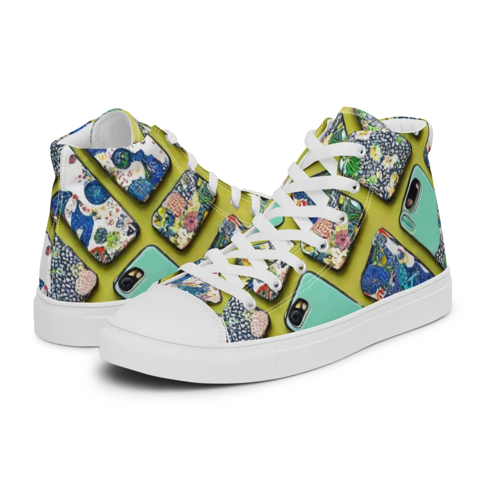 Neon Carryall on Men's High Top Canvas Shoes — Left