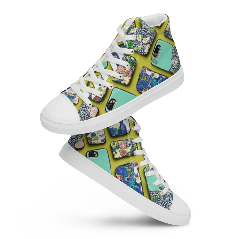 Neon Carryall on Men's High Top Canvas Shoes — Front