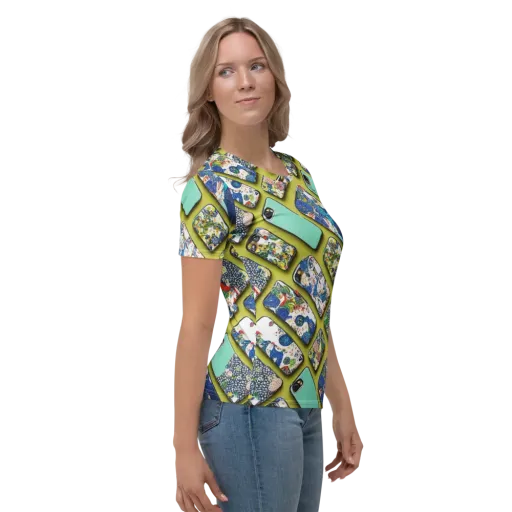 Neon Carryall on a Women's Crew Neck T-Shirt