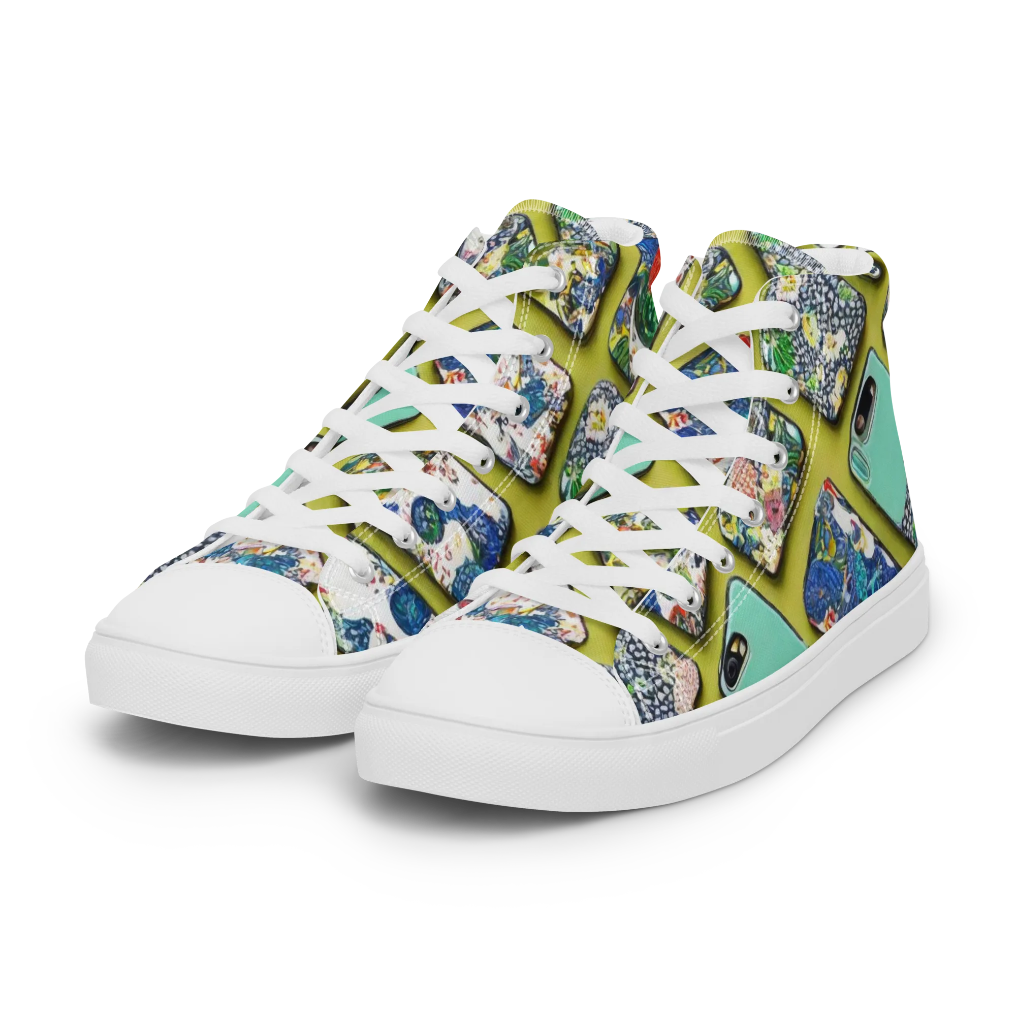 Neon Carryall on Women's High Top Canvas Shoes — Left Front