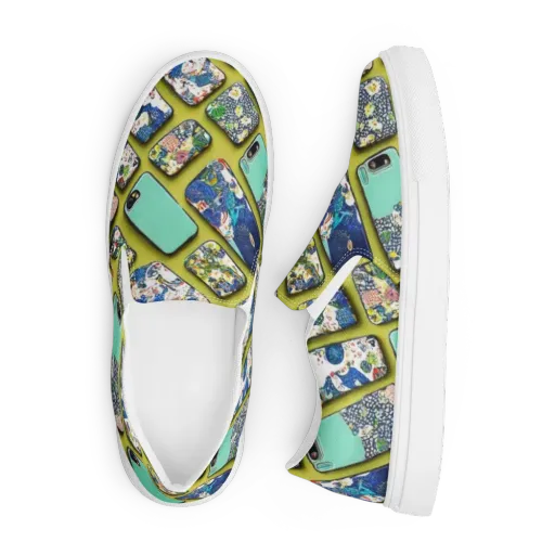 Neon Carryall on a Men's Slip-On Canvas Shoes