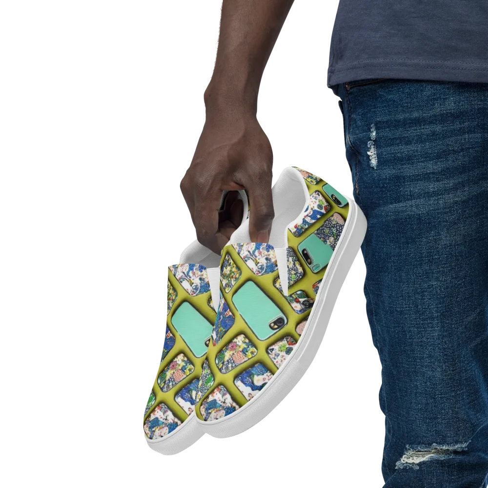 Neon Carryall on Men's Slip-On Canvas Shoes — Left Front