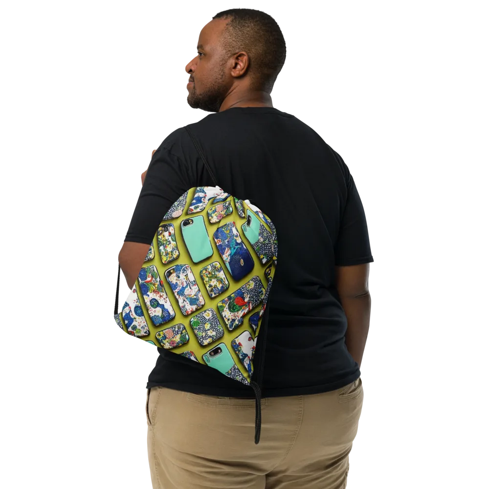 Neon Carryall on Drawstring Bag — Front