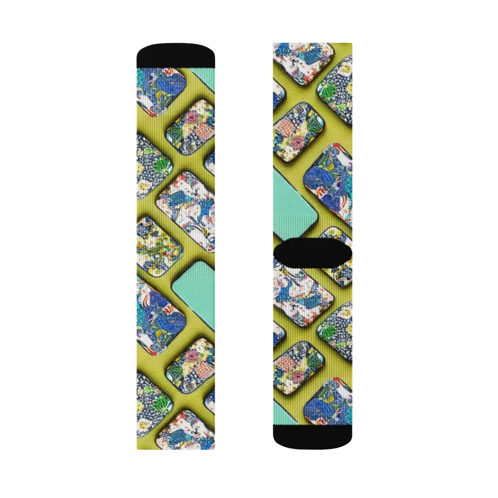 Neon Carryall on Socks — Right Sock