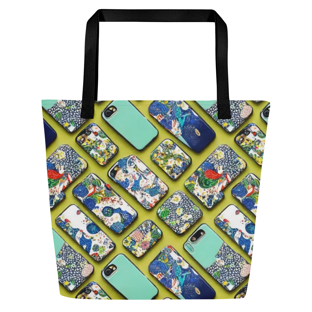 Neon Carryall on Large Tote Bag W/ Pocket — Front