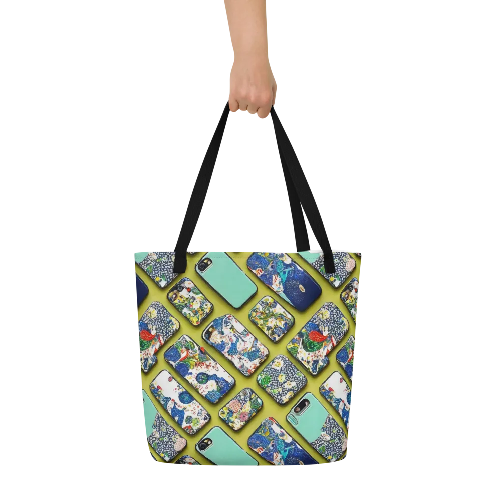 Neon Carryall on Large Tote Bag W/ Pocket — Front