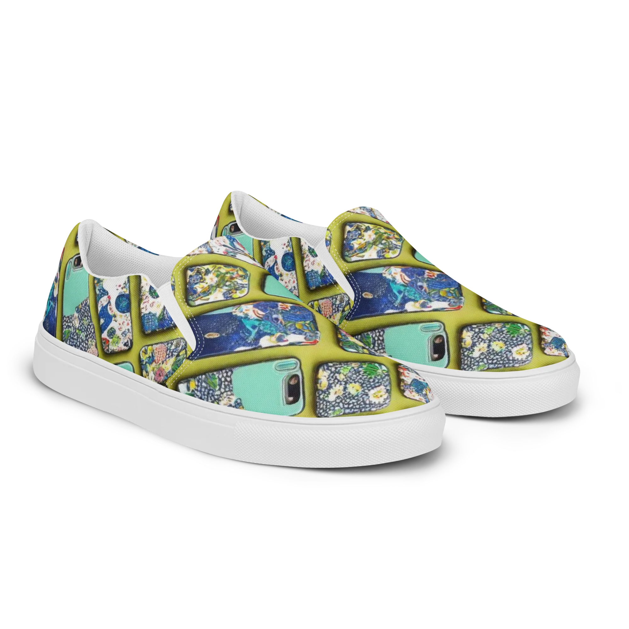 Neon Carryall on Women's Slip-On Canvas Shoes — Right Front