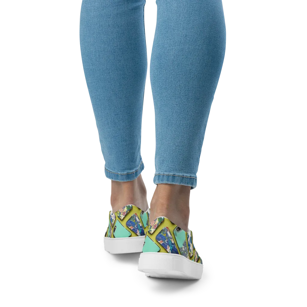 Neon Carryall on Women's Slip-On Canvas Shoes — Back