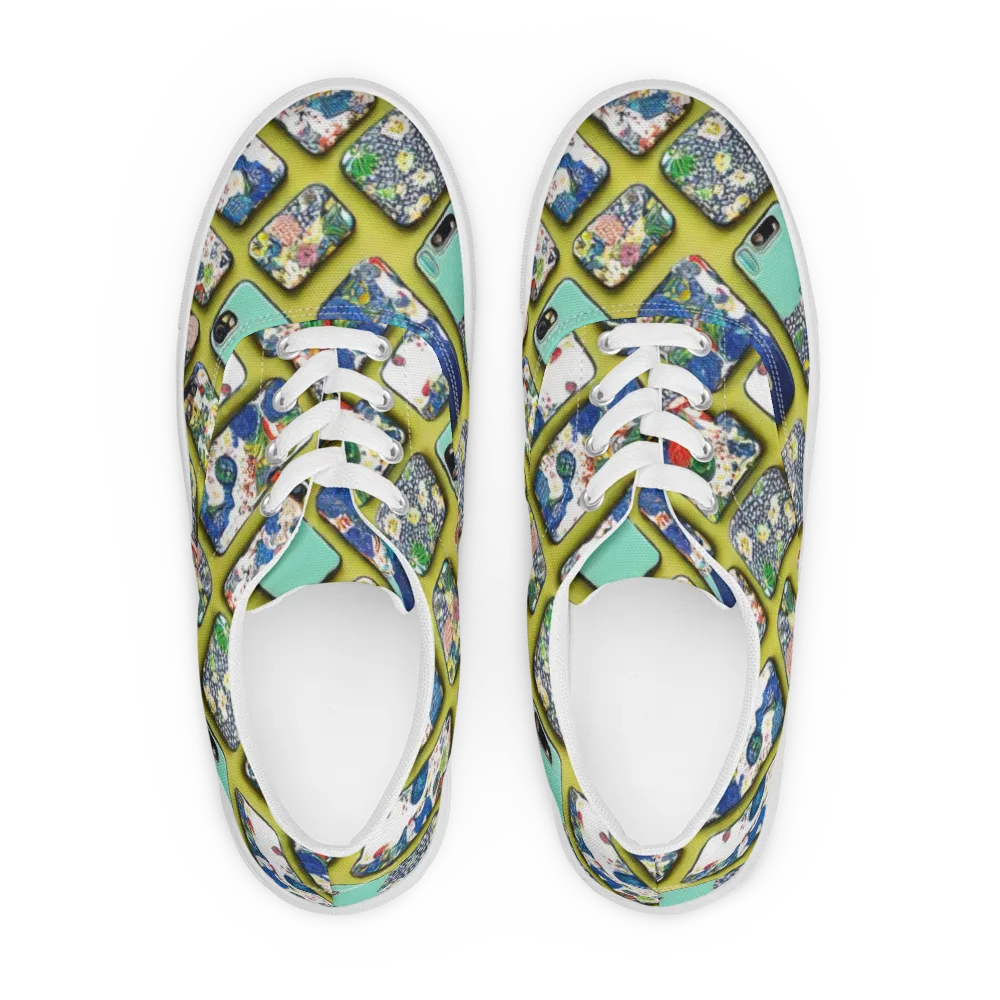 Neon Carryall on Men's Lace-Up Canvas Shoes — Front
