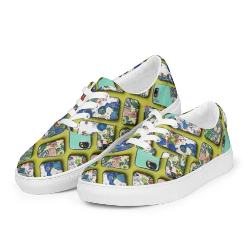 Neon Carryall on a Men's Lace-Up Canvas Shoes