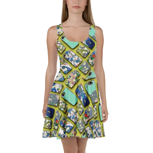 Neon Carryall on a Skater Dress