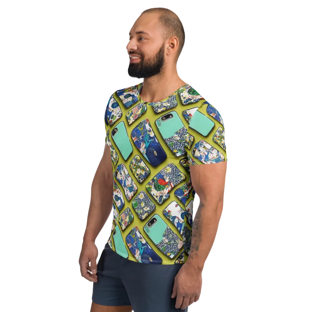 Neon Carryall on Men's Athletic T-Shirt — Left