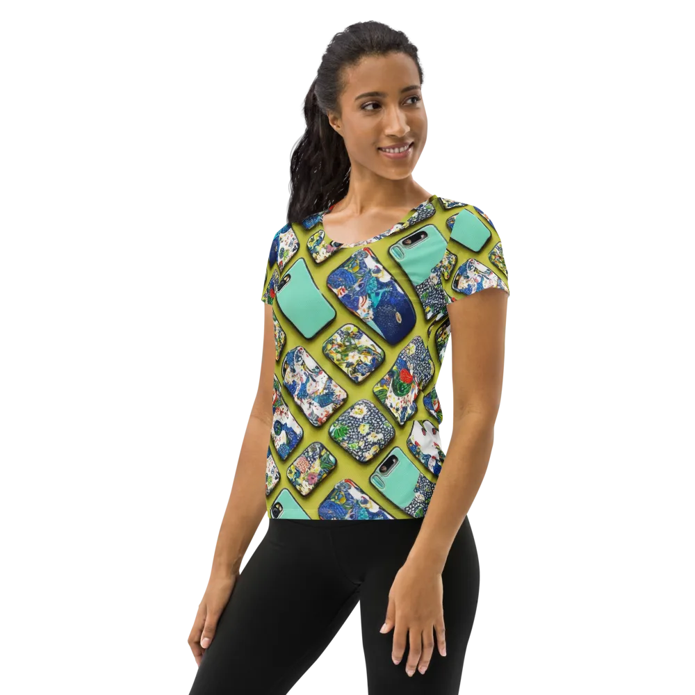 Neon Carryall on Women's Athletic T-Shirt — Left