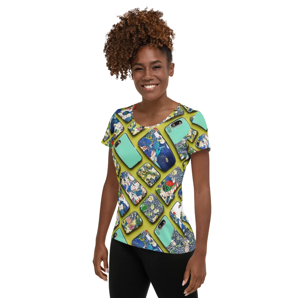 Neon Carryall on Women's Athletic T-Shirt — Left