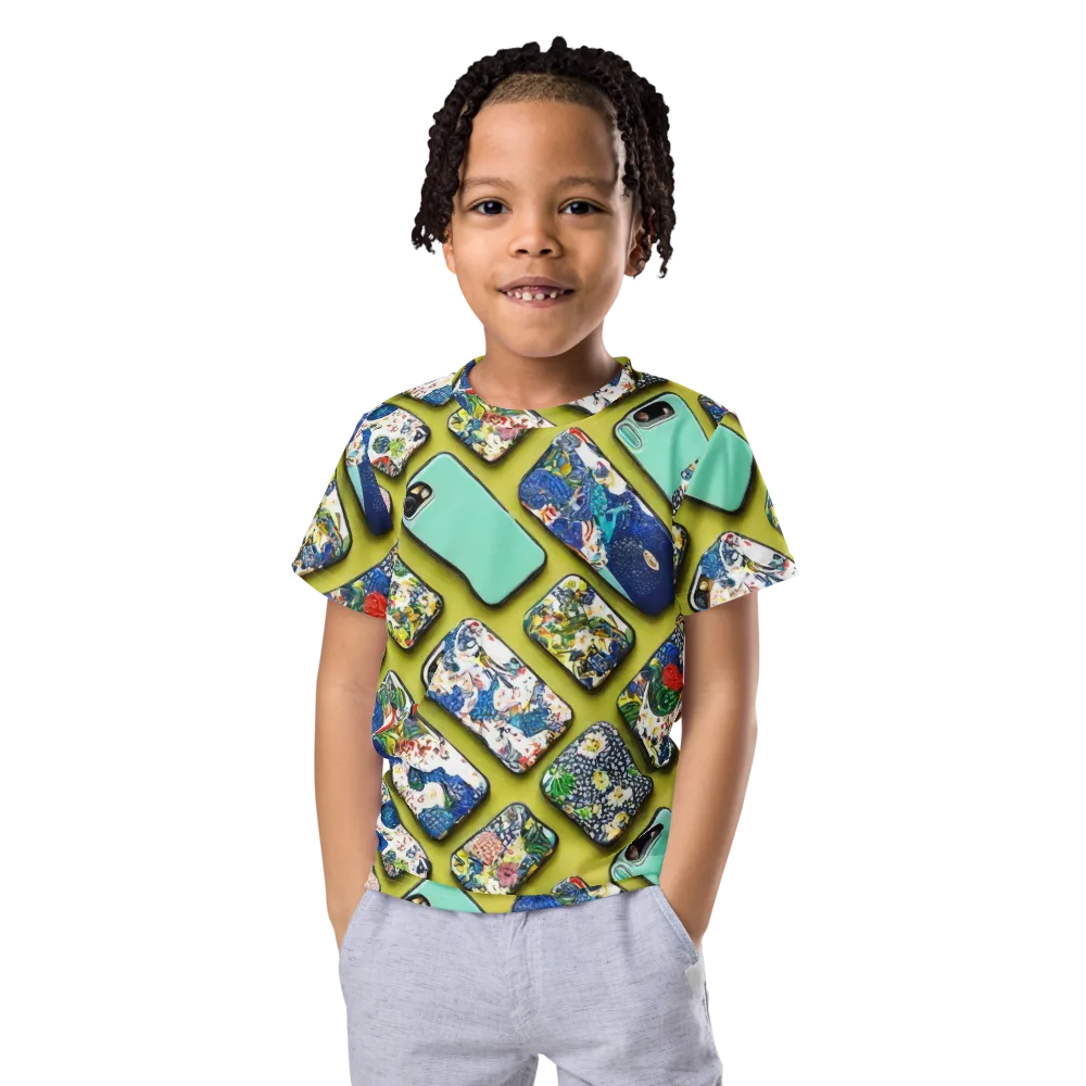 Neon Carryall on Kids Crew Neck T-Shirt — Front