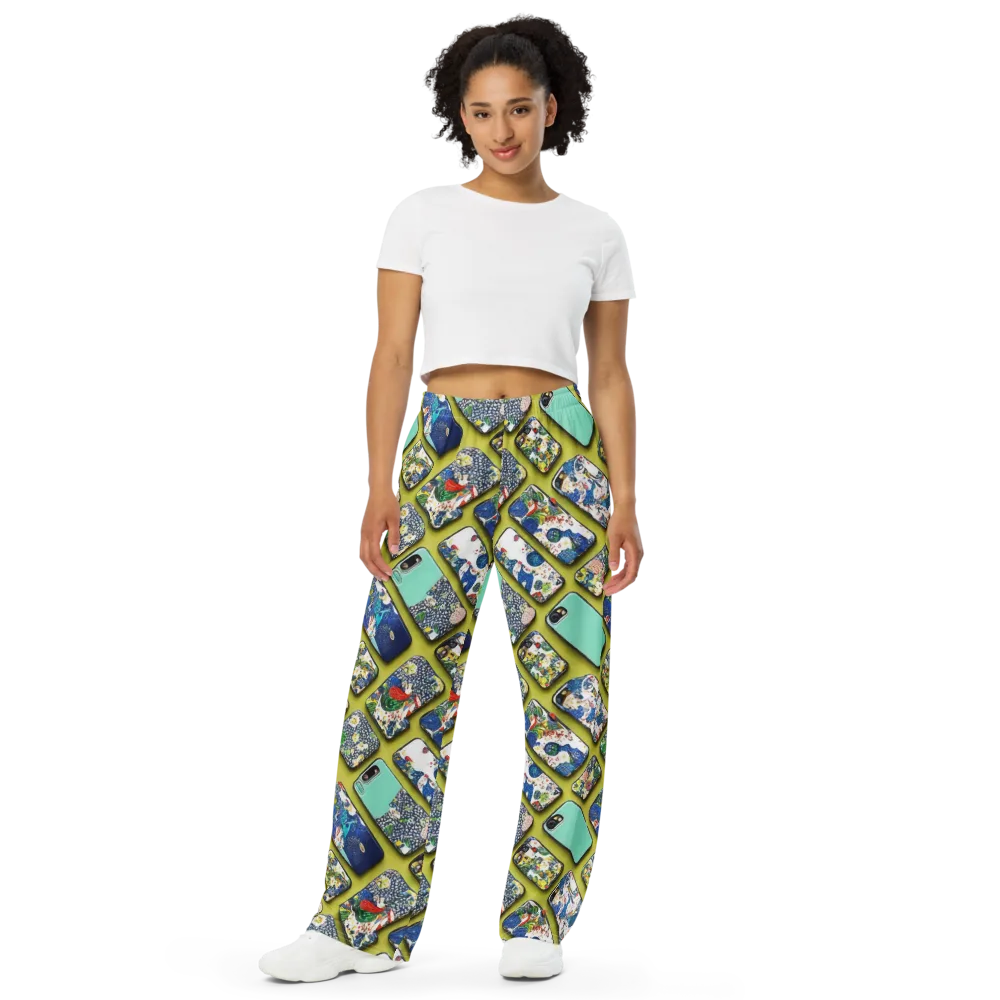 Neon Carryall on Wide-Leg Pants — Front