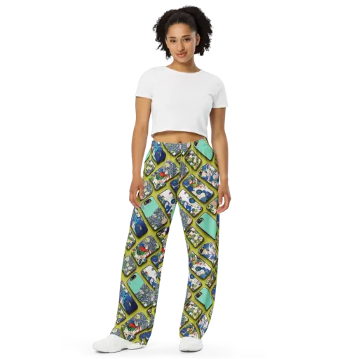 Neon Carryall on a Wide-Leg Pants