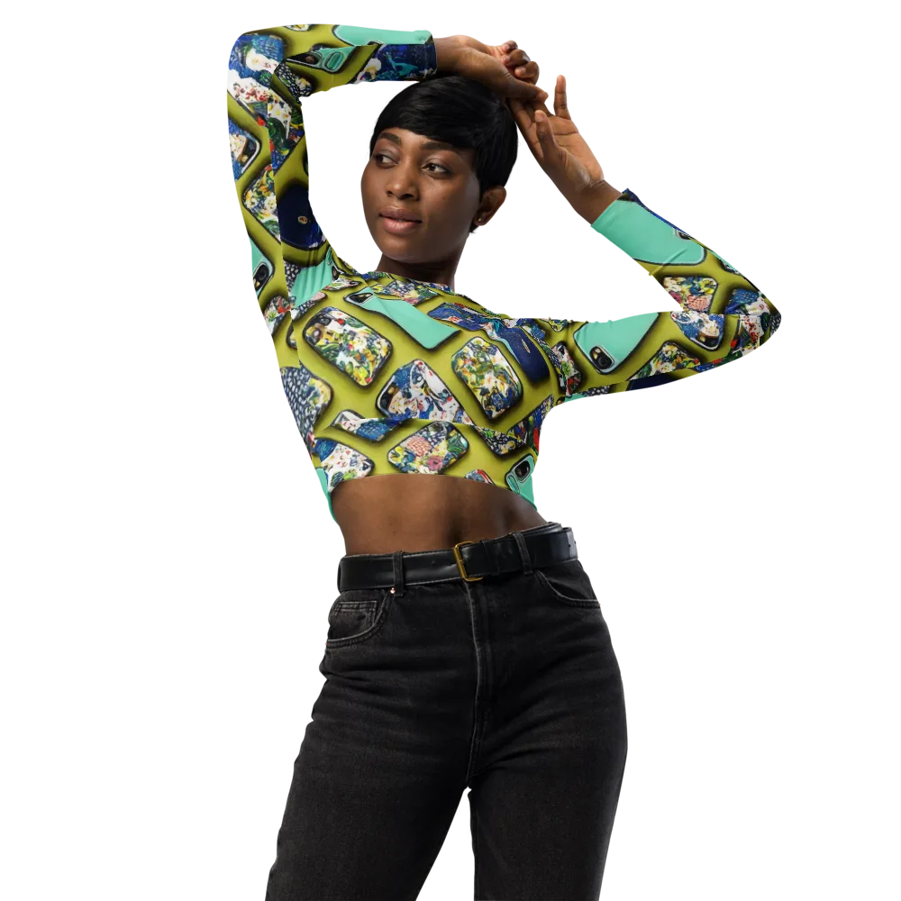 Neon Carryall on Long Sleeve Crop Top — Front