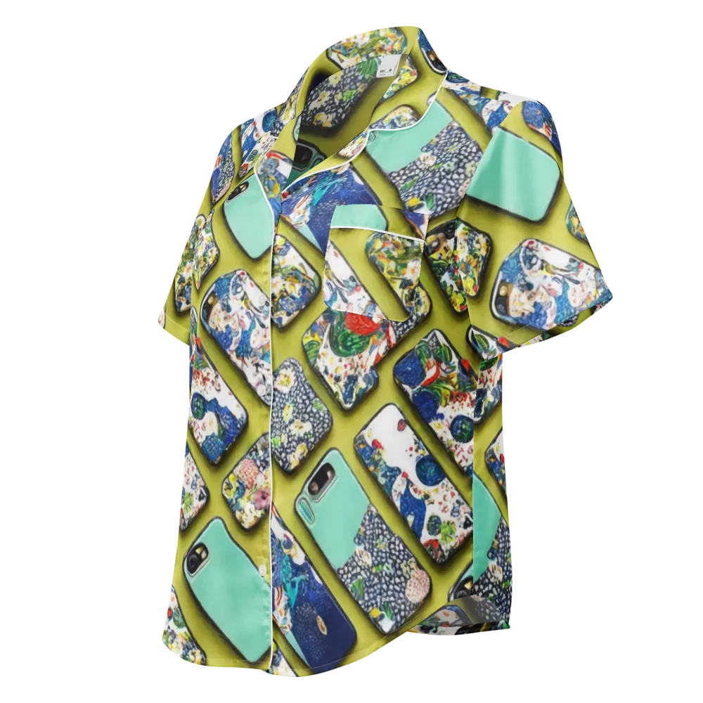 Neon Carryall on Women's Short Sleeve Pajama Top — Left Front