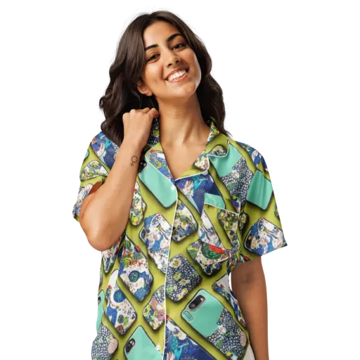 Neon Carryall on a Women's Short Sleeve Pajama Top