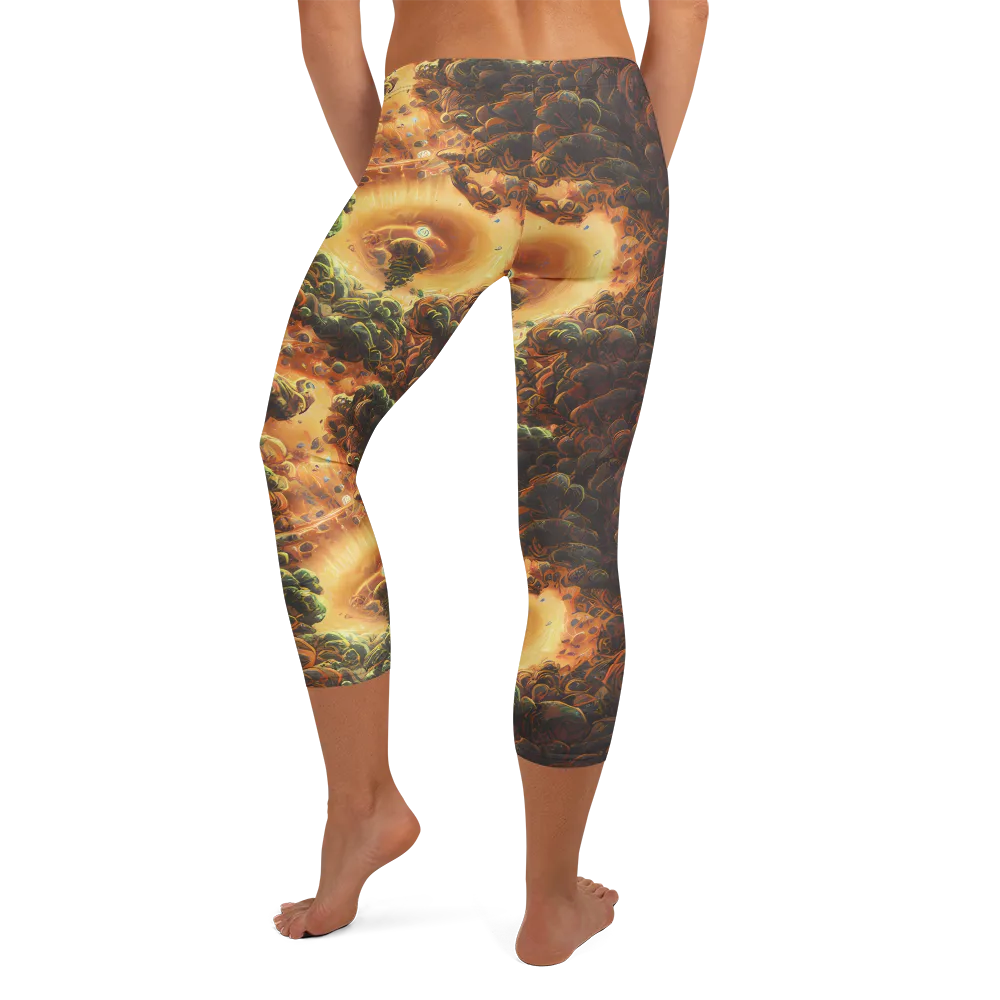 Volcanic Cascade on Capri Leggings — Back