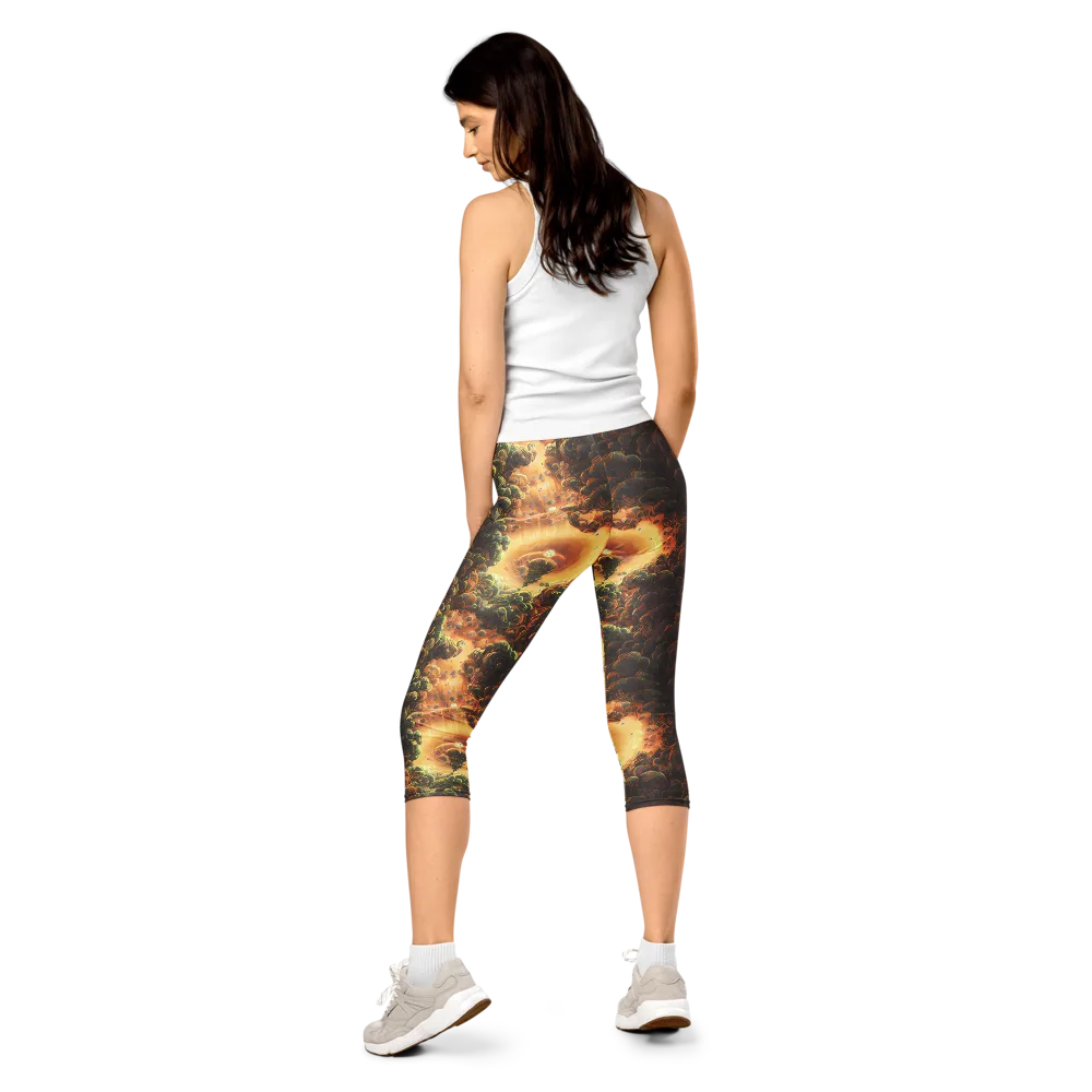 Volcanic Cascade on Capri Leggings — Back