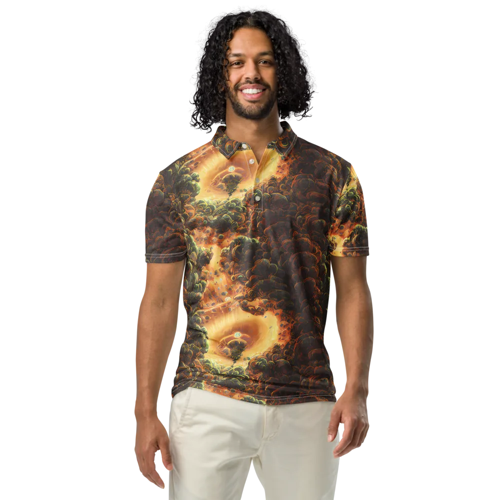 Volcanic Cascade on Men's Slim Fit Polo Shirt — Front