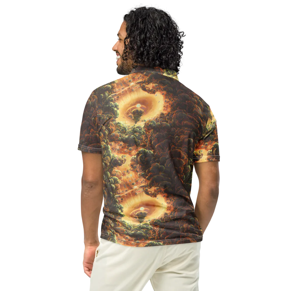 Volcanic Cascade on Men's Slim Fit Polo Shirt — Back