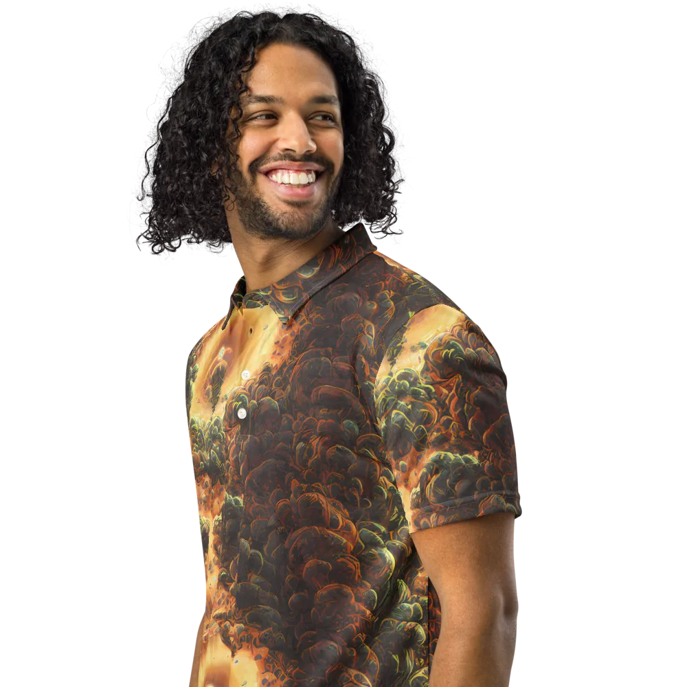 Volcanic Cascade on Men's Slim Fit Polo Shirt — Left Front