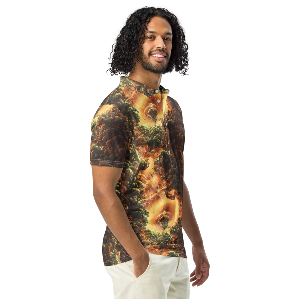 Volcanic Cascade on Men's Slim Fit Polo Shirt — Right Front