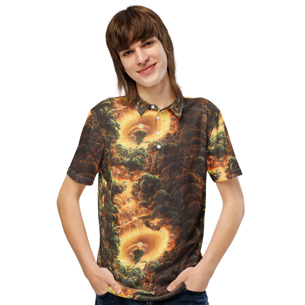 Volcanic Cascade on Men's Slim Fit Polo Shirt — Front