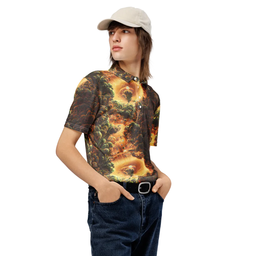 Volcanic Cascade on Men's Slim Fit Polo Shirt — Right Front