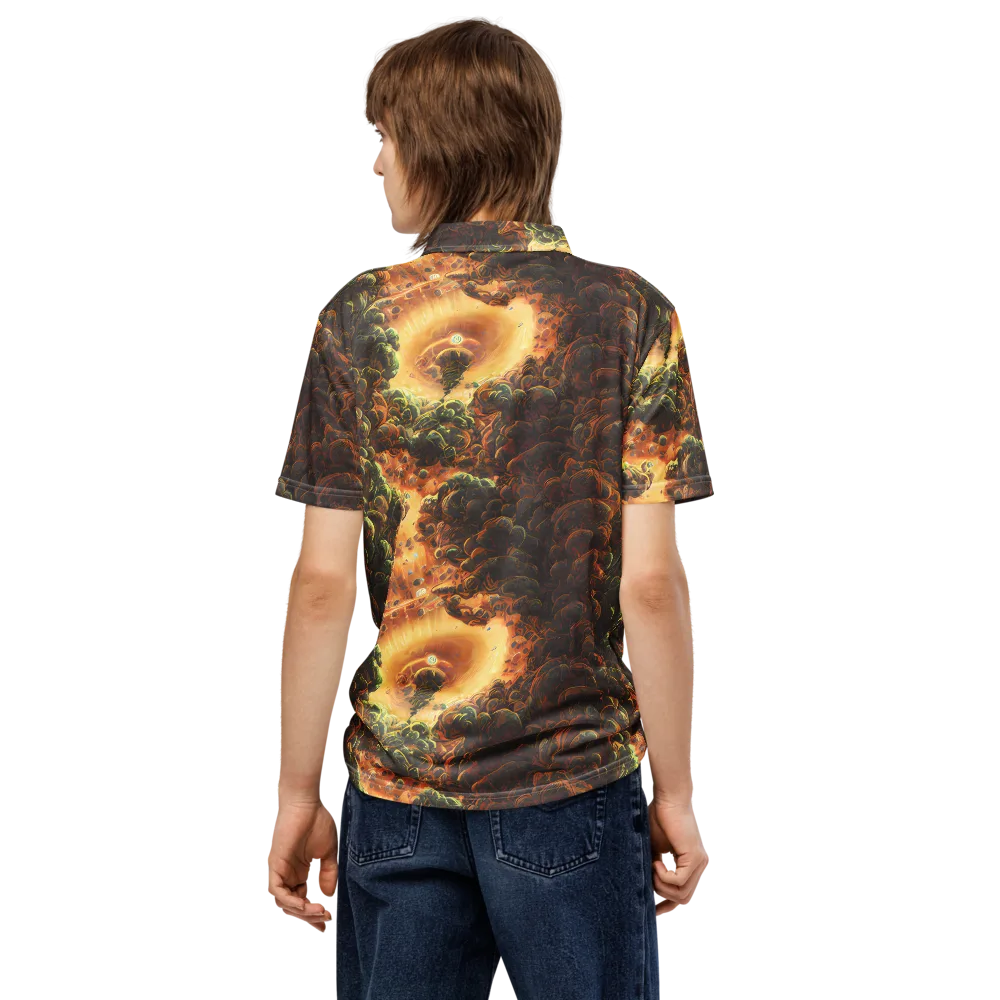 Volcanic Cascade on Men's Slim Fit Polo Shirt — Back