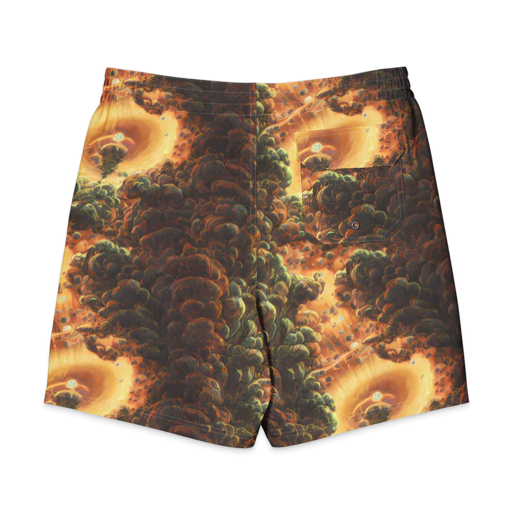 Volcanic Cascade on Men's Board Shorts — Back