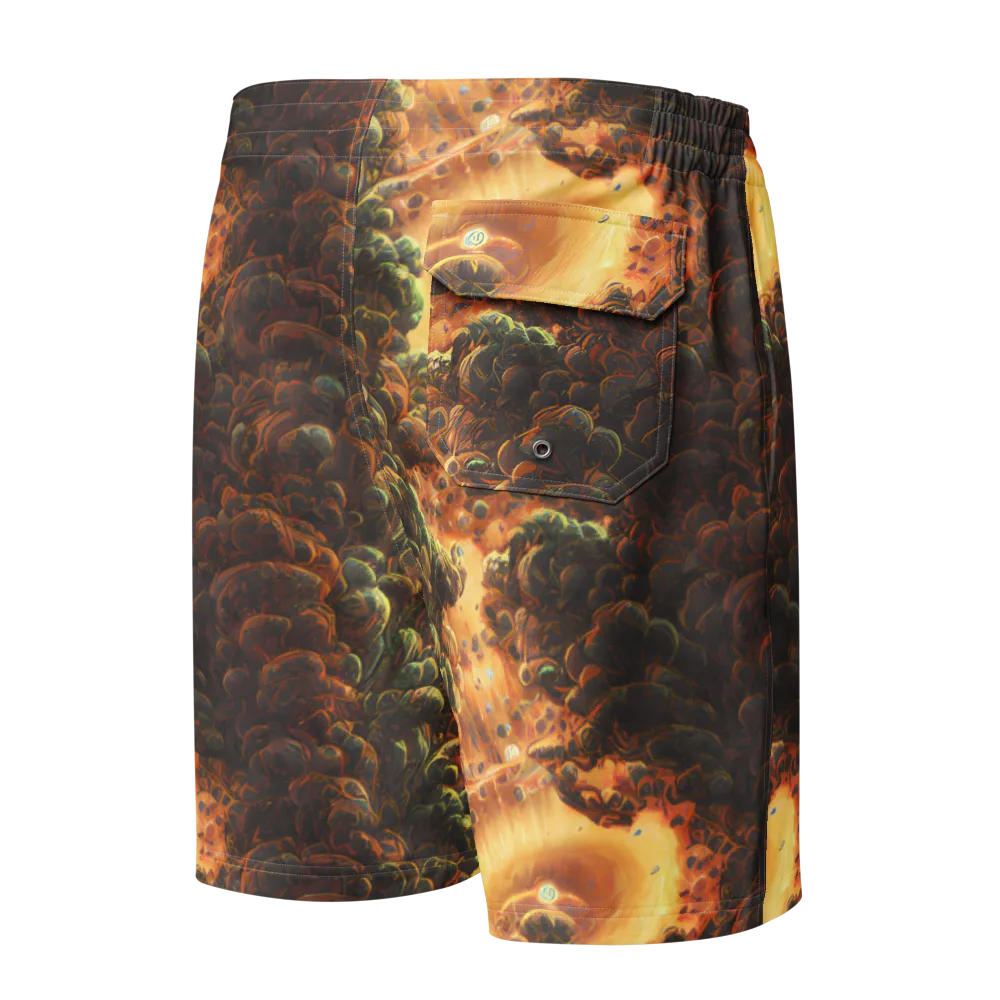 Volcanic Cascade on Men's Board Shorts — Back